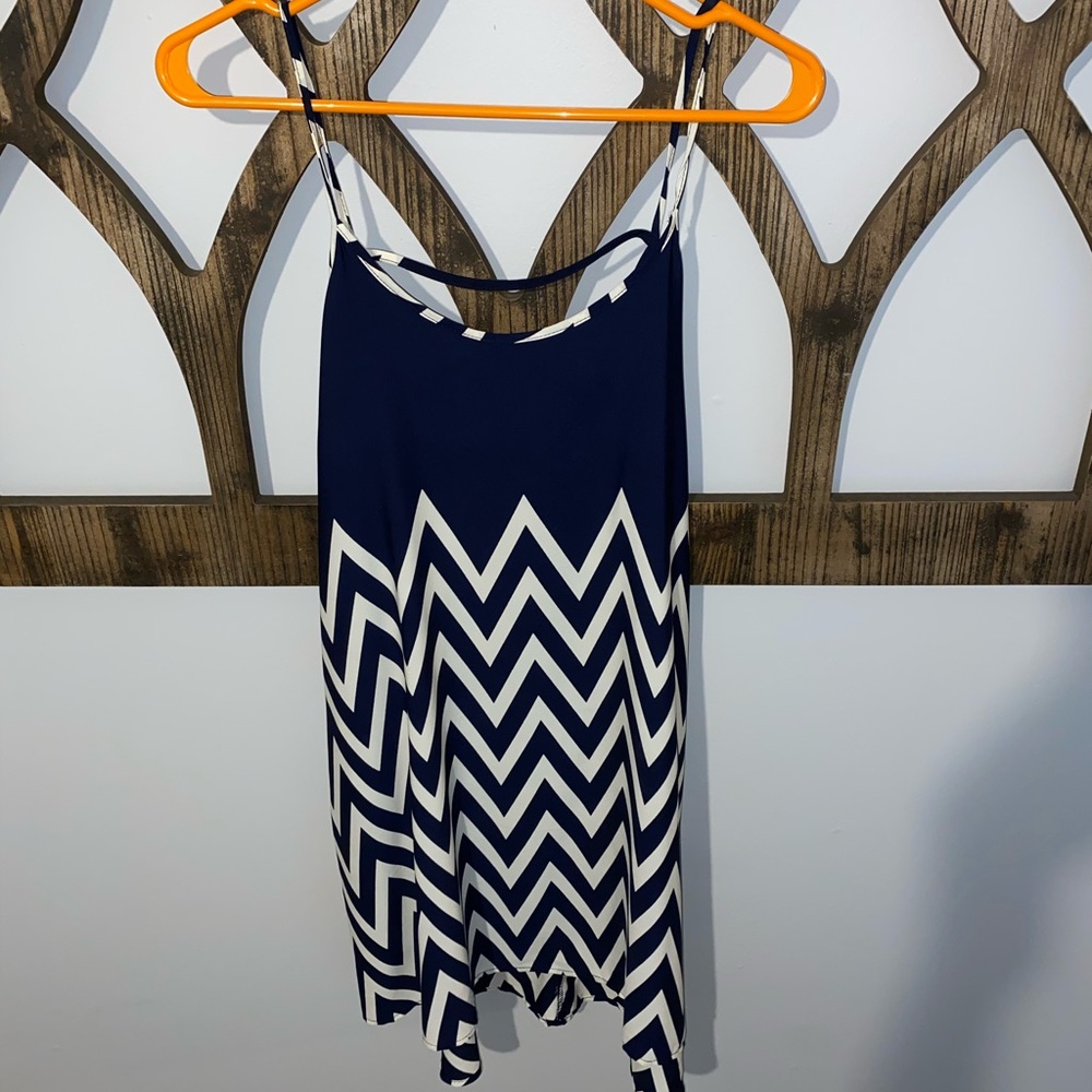 Francesca’s Navy & Cream Chevron Dress!